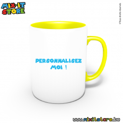 Mug jaune personnalisé