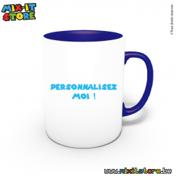 Mug bleu foncé personnalisé